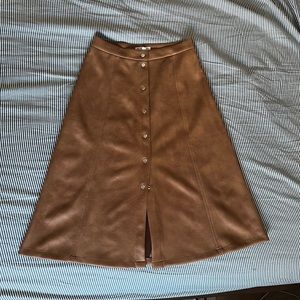 Elaine Rose Suede Midi Skirt